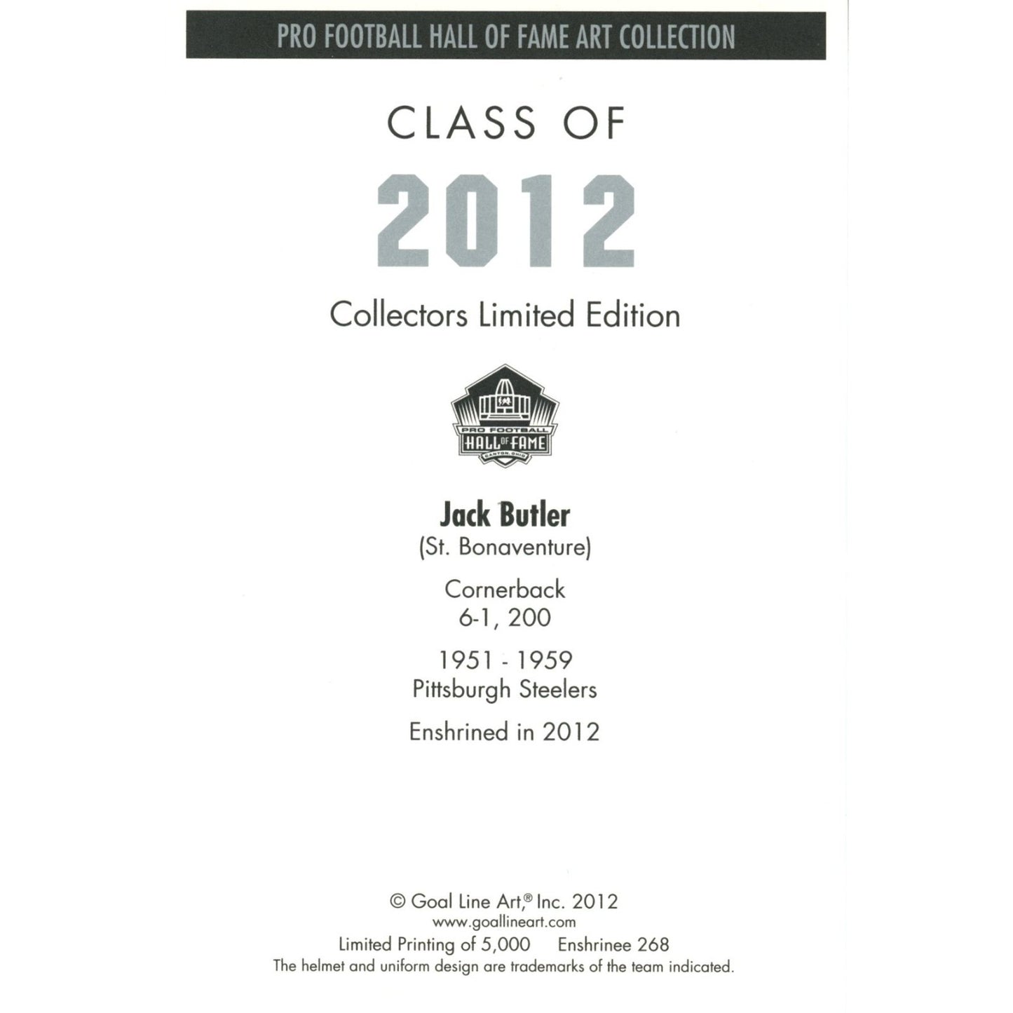 2012 Hall of Fame Multi-Signed Goal Line Art Card Set