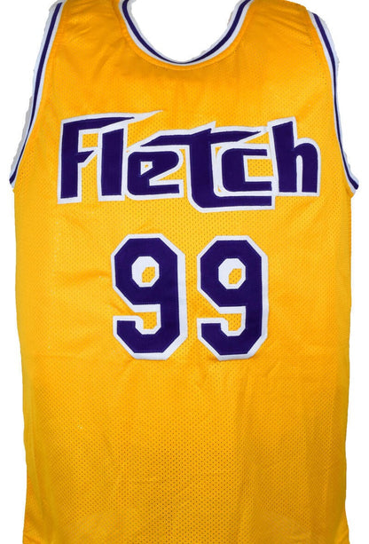 Chevy Chase Autographed Gold Fletch Basketball Jersey