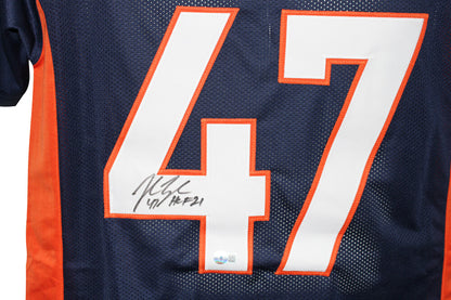 John Lynch Signed Denver Broncos Custom Blue Jersey Beckett HOF