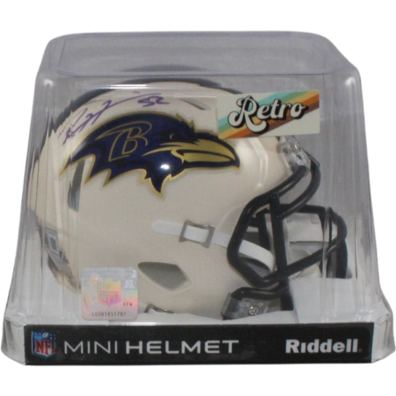 Ray Lewis Autographed Baltimore Ravens Throwback Mini Helmet