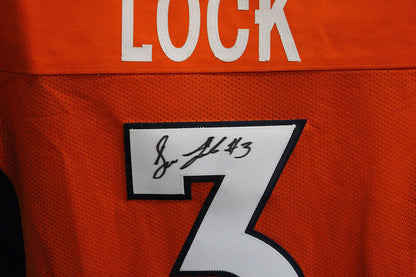Drew Lock Autographed Denver Broncos Custom Jersey - Orange XL JSA