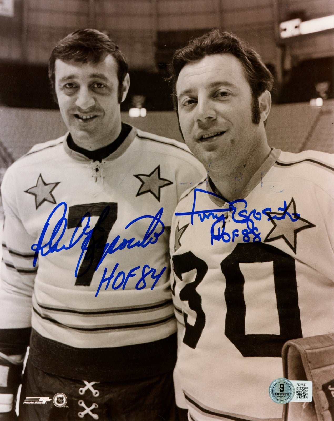 Tony & Phil Esposito Signed NHL All-Star Game 8x10 Photo