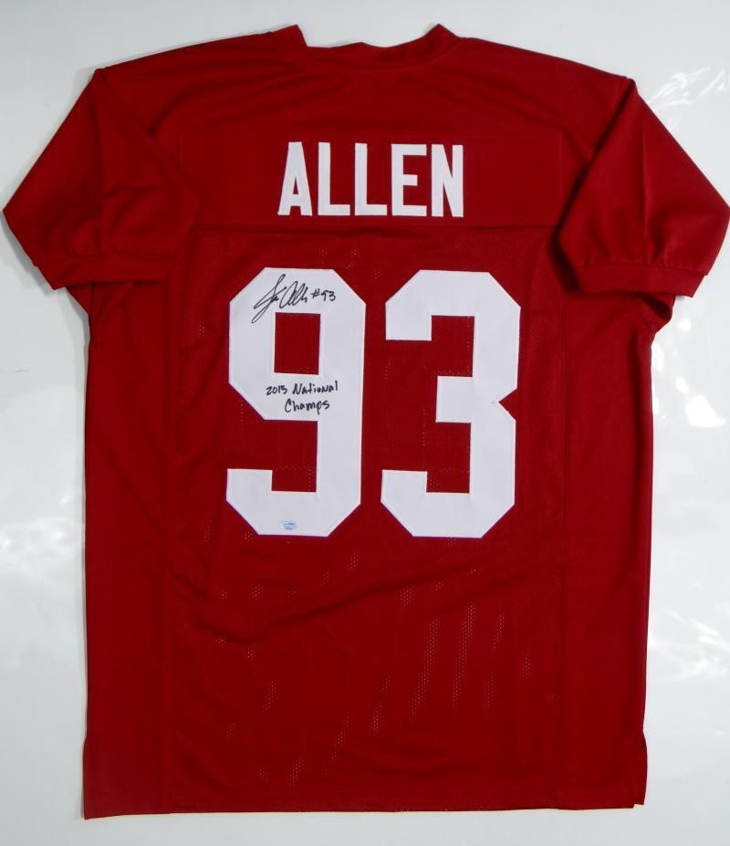 Jonathan Allen Autographed Jersey Maroon 2015 National Champs Inscription