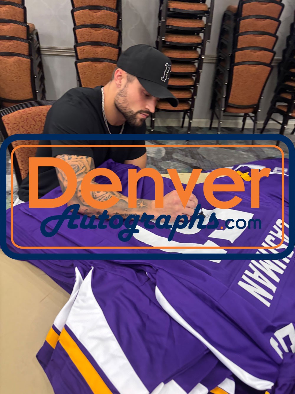 Blake Cashman Autographed Pro Style Purple Jersey