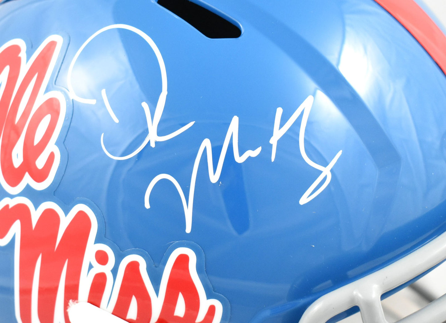 DK Metcalf Autographed Ole Miss Rebels Full Size Speed Helmet