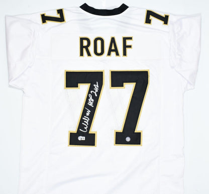 Willie Roaf Signed New Orleans Saints Custom White Jersey HOF Inscription