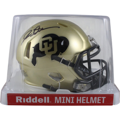 Deion Sanders Signed Colorado Buffaloes Gold Speed Mini Helmet