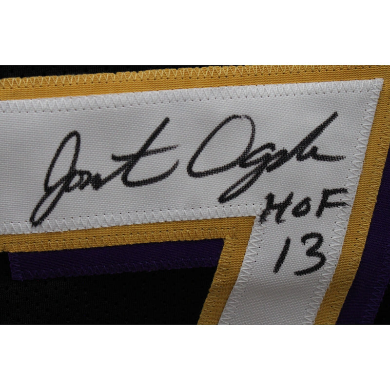 Jonathan Ogden Signed HOF Inscribed Black Custom Jersey