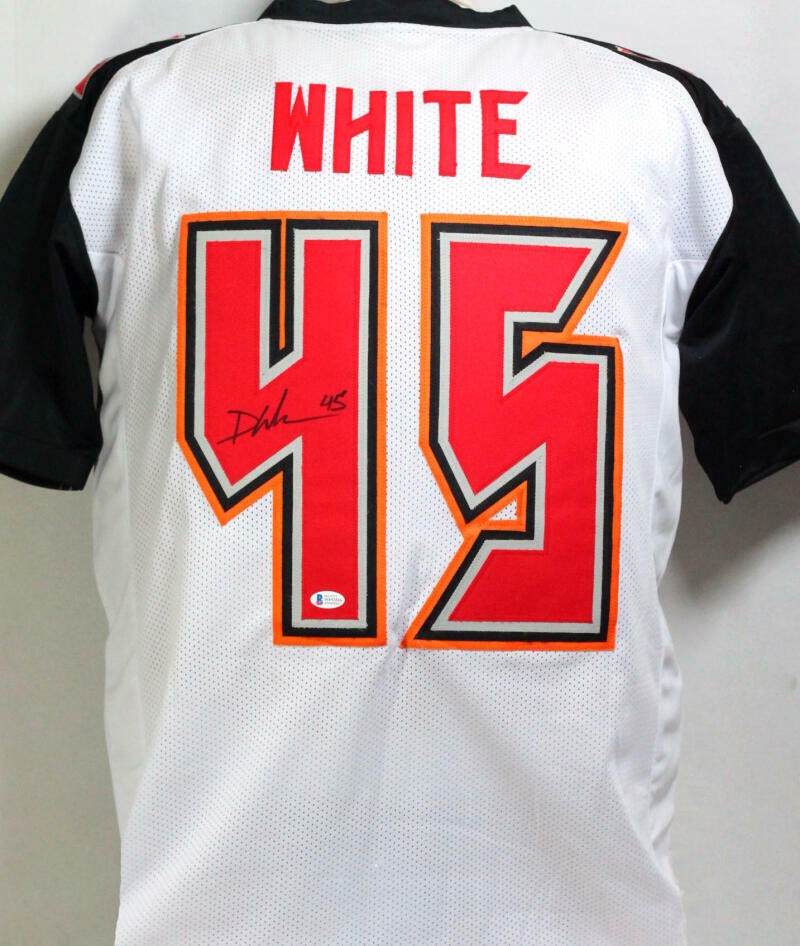 Devin White Autographed Custom White/Black Football Jersey