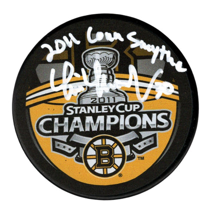 Tim Thomas Signed 2011 Stanley Cup Puck (Conn Smythe) BAS Witness