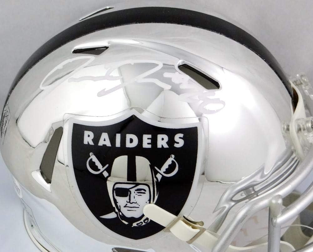Josh Jacobs Signed Oakland Raiders Chrome Mini Helmet