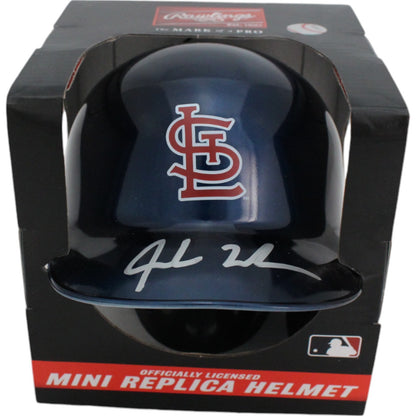 Jordan Walker Autographed St. Louis Cardinals Chrome Mini Batting Helmet