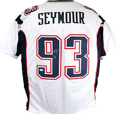 Richard Seymour Autographed White Custom Football Jersey