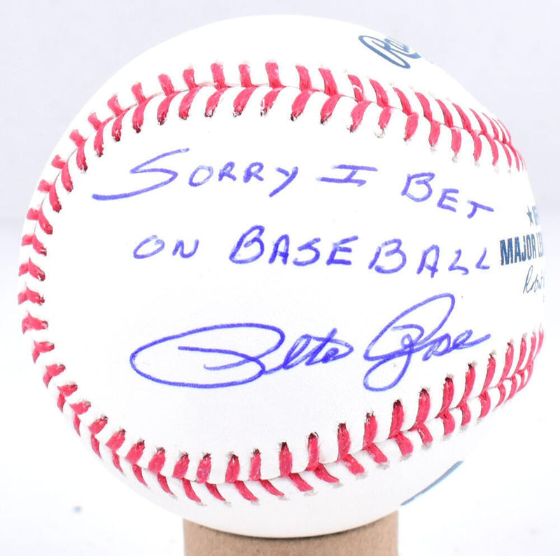 Pete Rose Signed Rawlings Official Major League Baseball "Sorry I Bet"