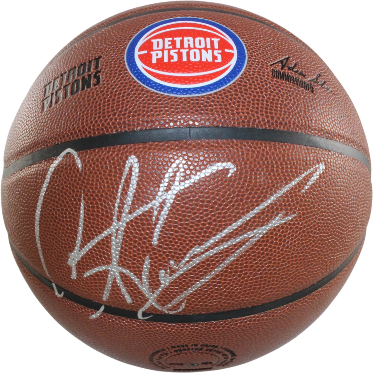 Dennis Rodman Signed Detroit Pistons Wilson Logo Basketball (Beckett BAS)