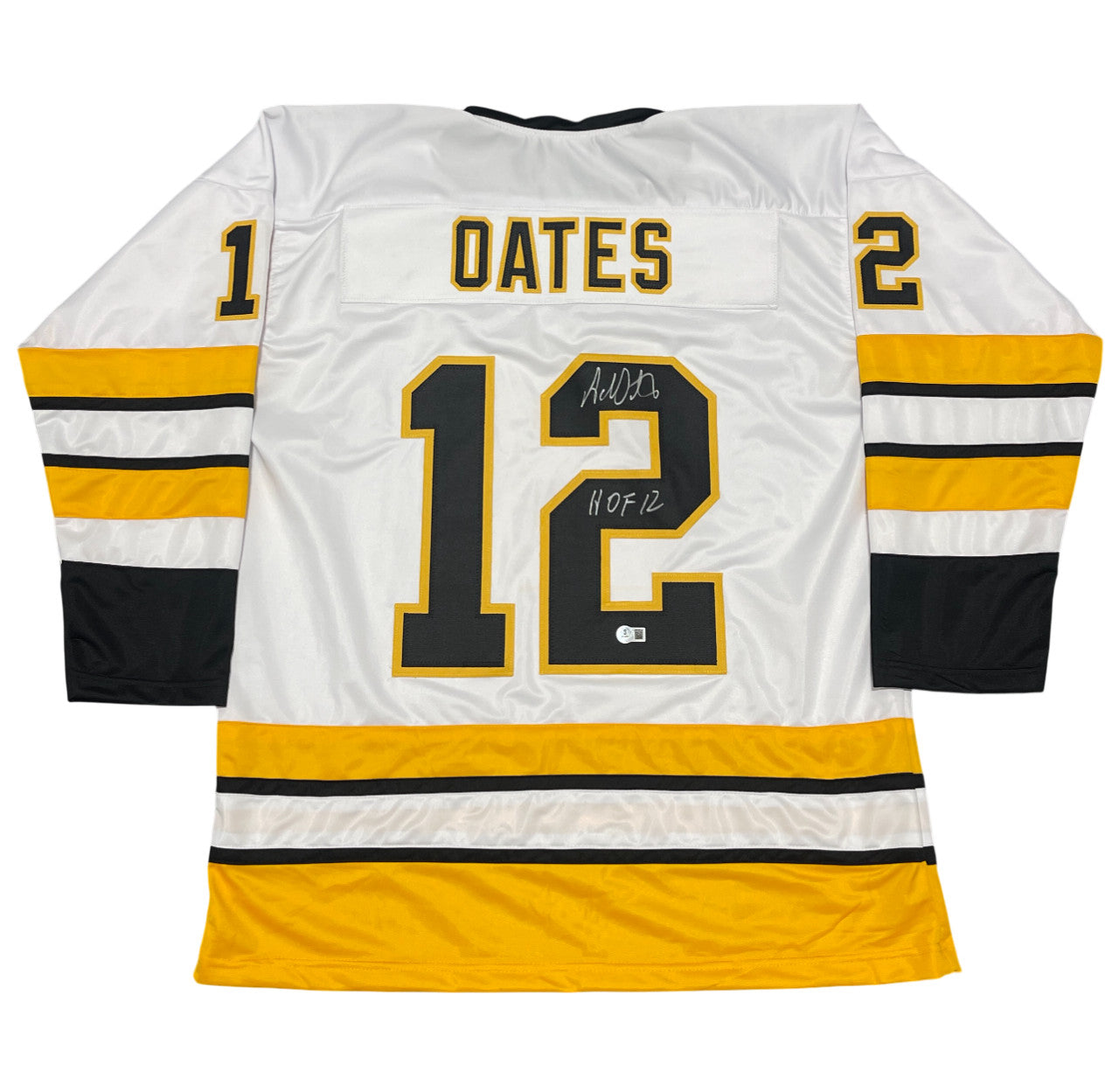 Adam Oates Signed Boston Bruins Custom Jersey w/ HOF 12 (Beckett COA)