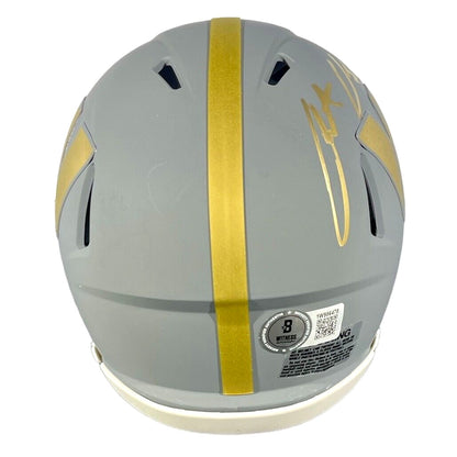Austin Ekeler Signed Washington Commanders Slate Mini Helmet Beckett Witness