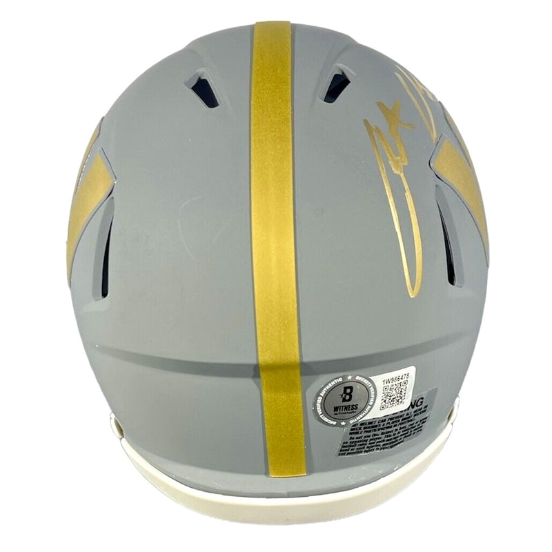 Austin Ekeler Signed Washington Commanders Slate Mini Helmet Beckett Witness