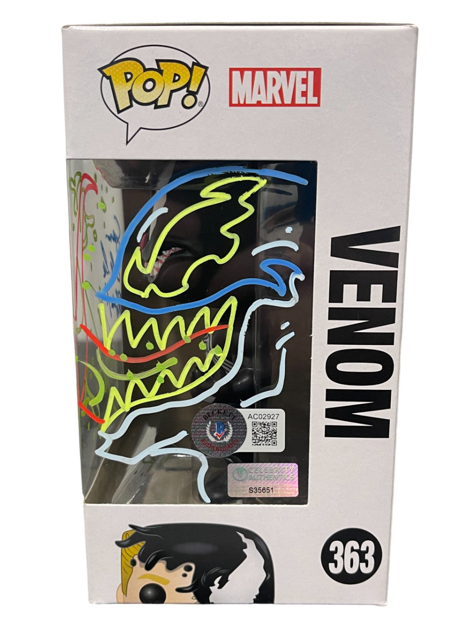 Tom Hardy Signed Venom Funko Pop #363 with Sam De La Rosa Sketch