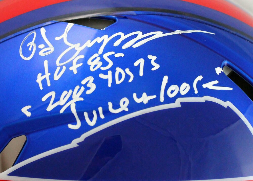 OJ Simpson Signed Buffalo Bills Full Size Flash Speed Authentic Helmet