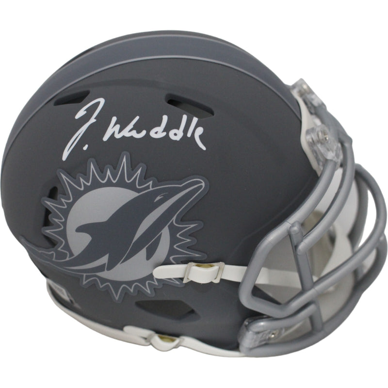 Jaylen Waddle Miami Dolphins Autographed Slate Mini Helmet