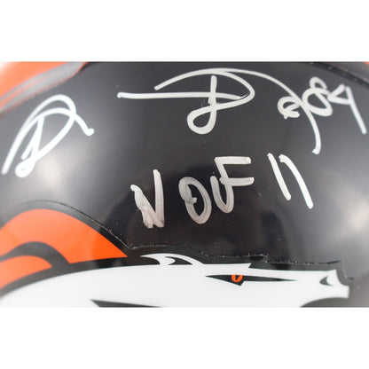Shannon Sharpe Autographed Denver Broncos Throwback VSR4 Mini Helmet