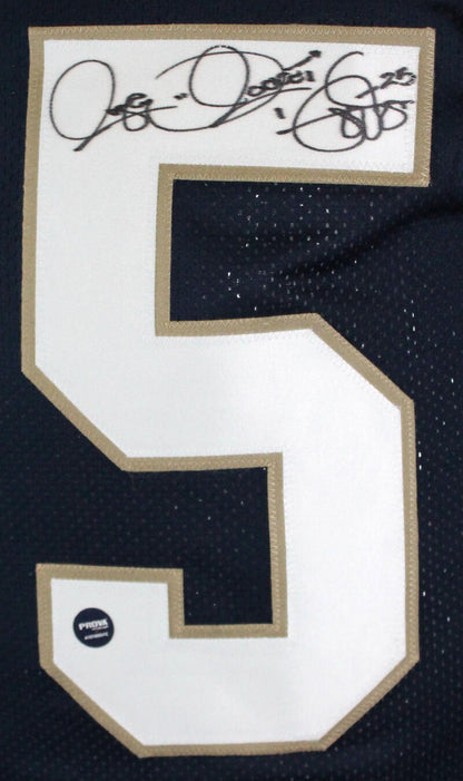 Raghib "Rocket" Ismail Autographed Blue College Style Jersey