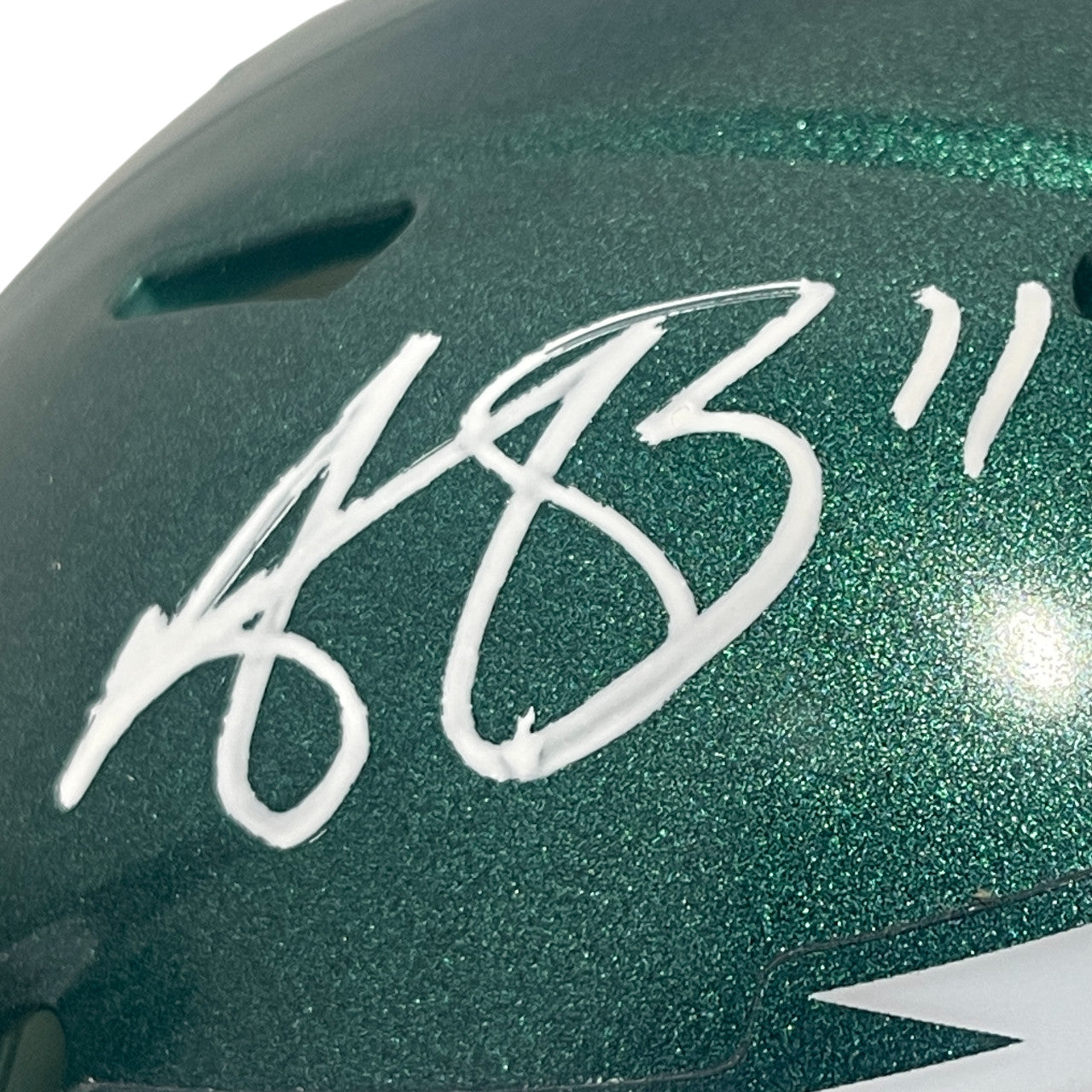 AJ Brown Philadelphia Eagles Autographed Speed Mini Helmet (BAS COA)