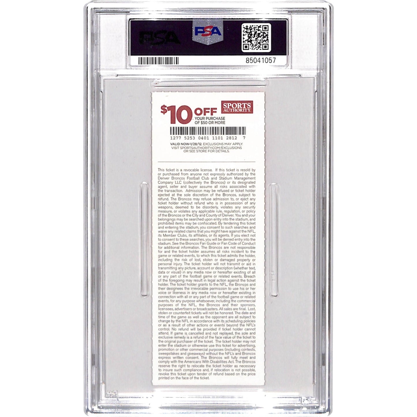 Von Miller Signed Denver Broncos NFL Debut Ticket Stub (PSA Slabbed)