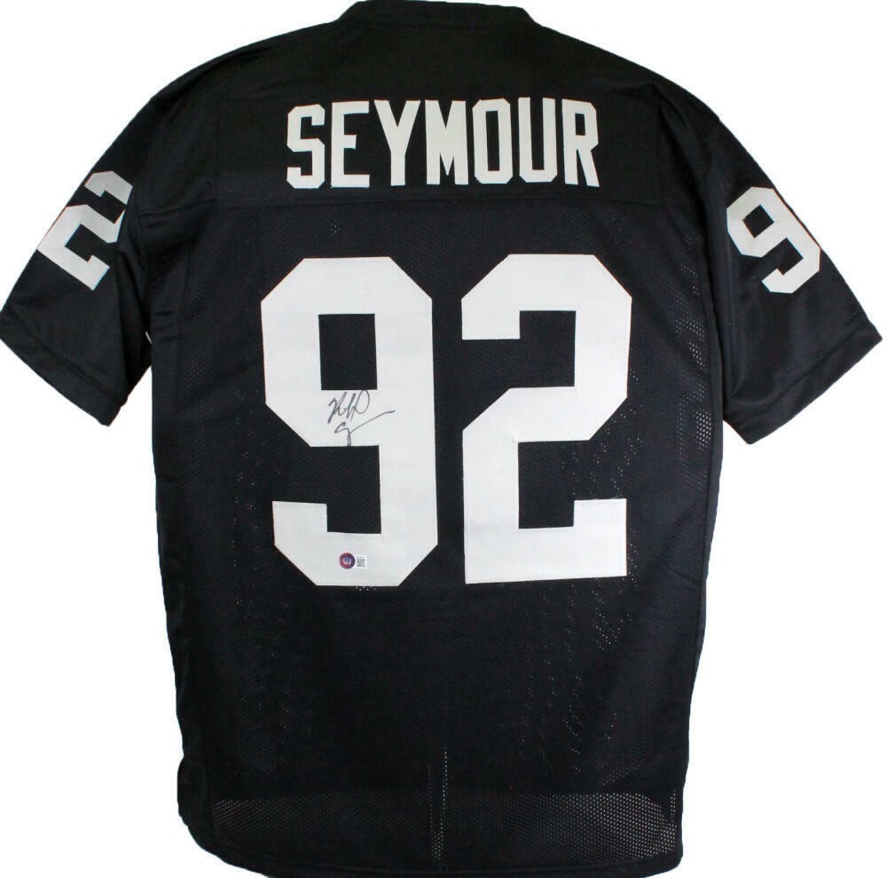 Richard Seymour Autographed Black Custom Jersey