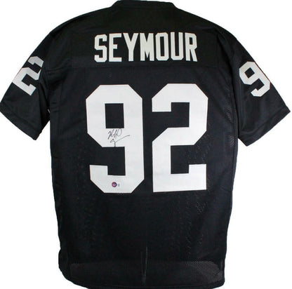 Richard Seymour Autographed Black Custom Jersey