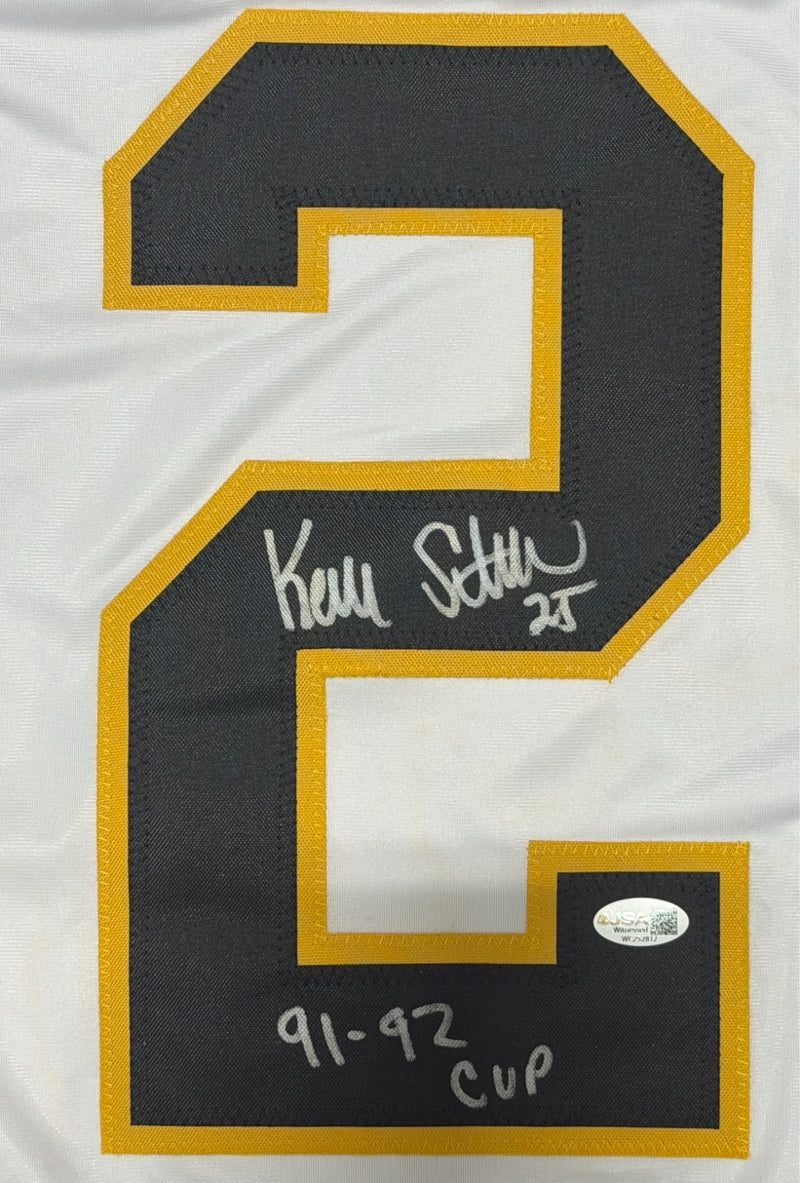 Kevin Stevens Signed Pittsburgh Penguins Custom Jersey (91-92 Cup)