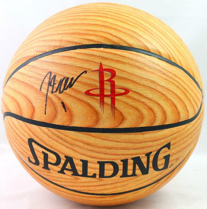 John Wall Autographed Houston Rockets Wood Grain Basketball