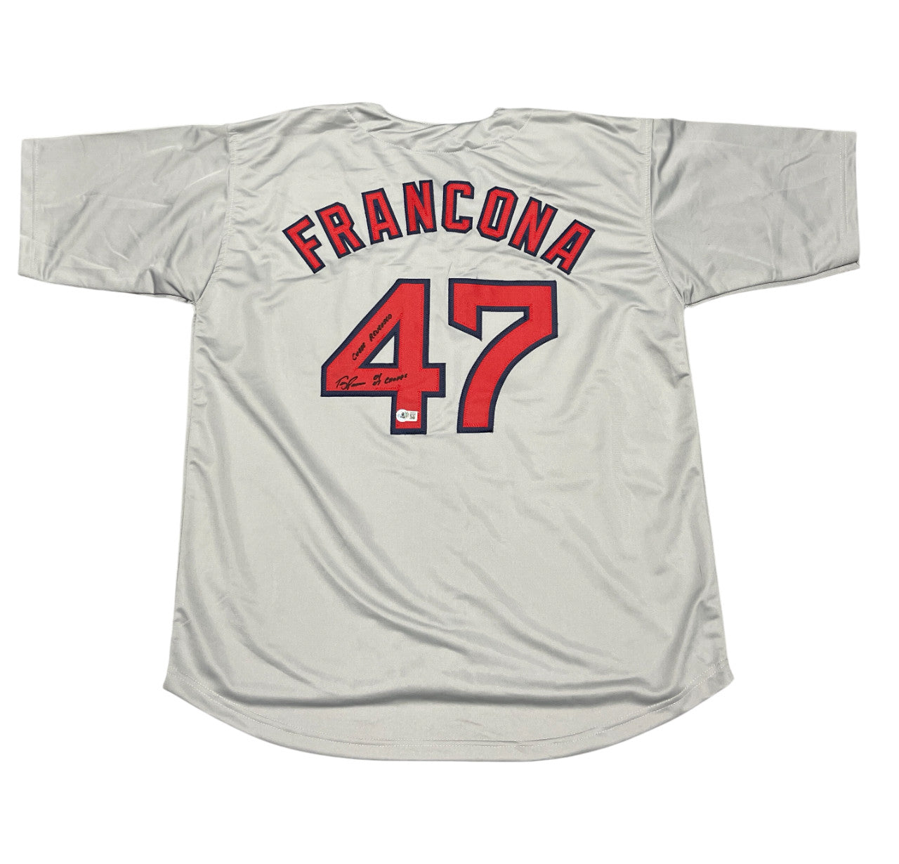 Terry Francona Signed Boston Red Sox Custom Jersey Beckett COA