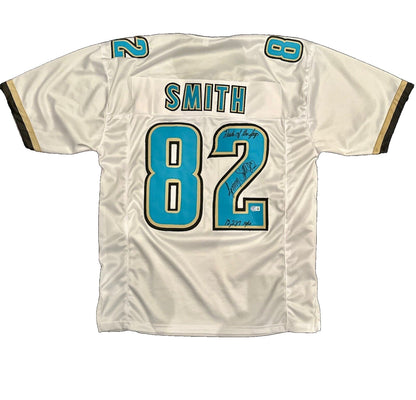 Jimmy Smith Signed Jacksonville Jaguars Custom Jersey - 2 Inscriptions