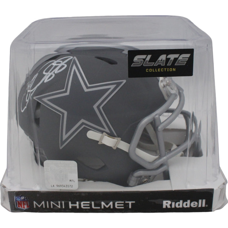 CeeDee Lamb Signed Dallas Cowboys Slate Mini Helmet