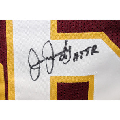 Joe Jacoby Signed Custom Red Football Jersey (HTTR Inscription)