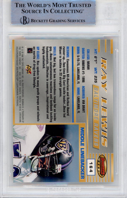 Ray Lewis Autographed 1996 Bowman's Best #164 Trading Card - BAS Slabbed