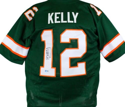 Jim Kelly Signed Miami Hurricanes Custom Green Jersey