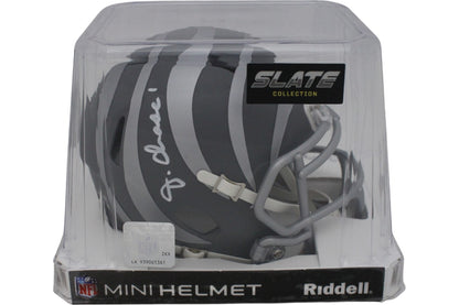 Ja'Marr Chase Signed Cincinnati Bengals Slate Speed Mini Helmet Beckett