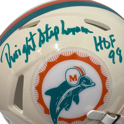 Dwight Stephenson Signed Miami Dolphins Retro Mini Helmet - HOF 98