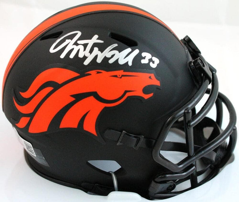 Javonte Williams Signed Denver Broncos Eclipse Speed Mini Helmet