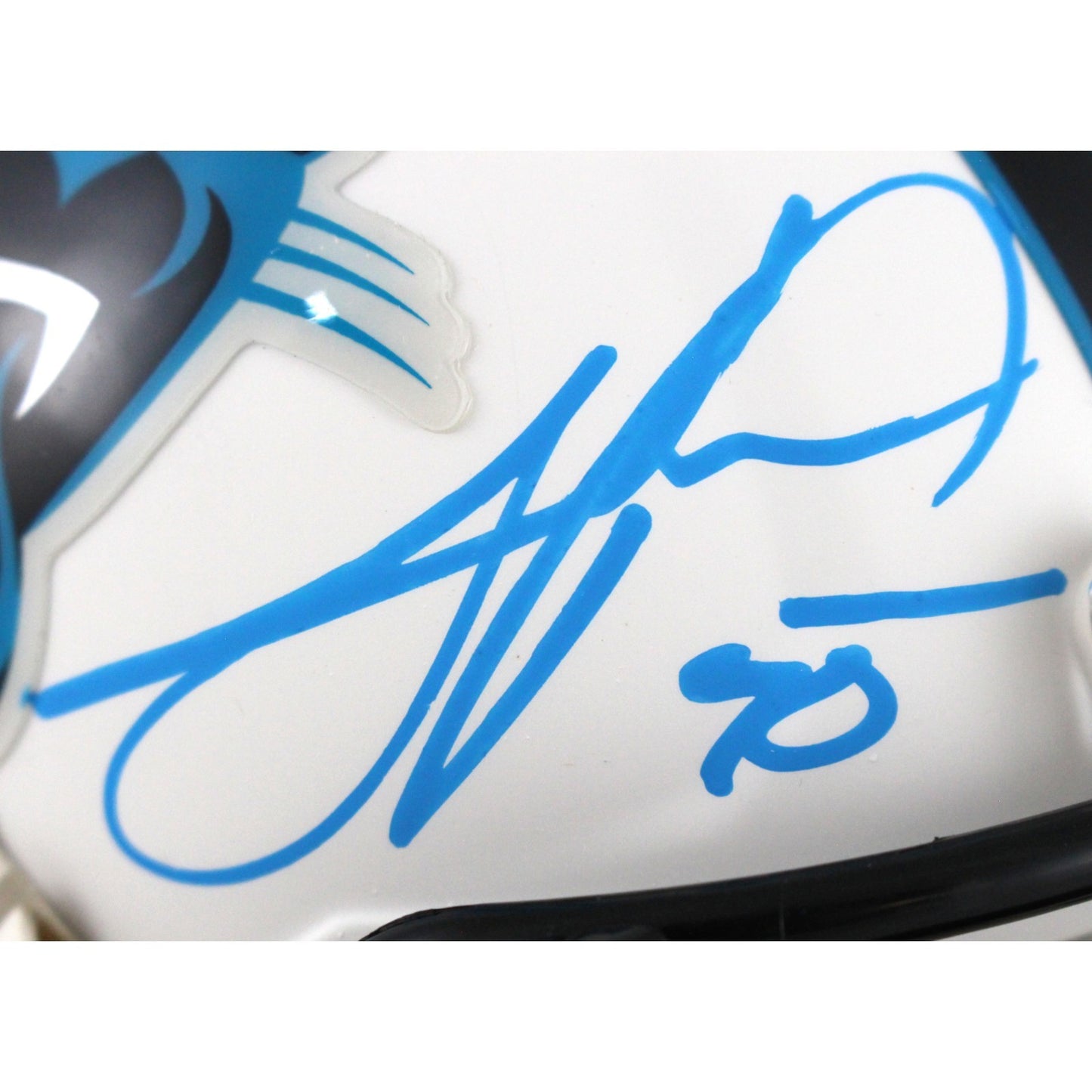 Julius Peppers Carolina Panthers Autographed Flat White Mini Helmet