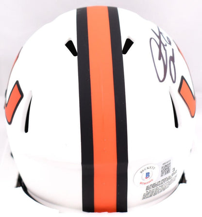 Santana Moss Autographed Miami Hurricanes Lunar Speed Mini Helmet