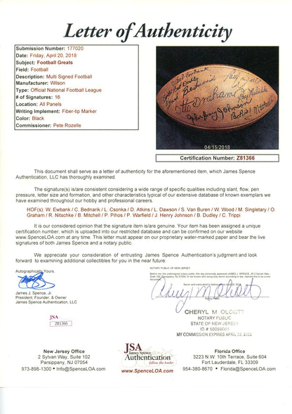 Dawson, Csonka & Van Buren Multi-Signed Wilson Rozelle NFL Football