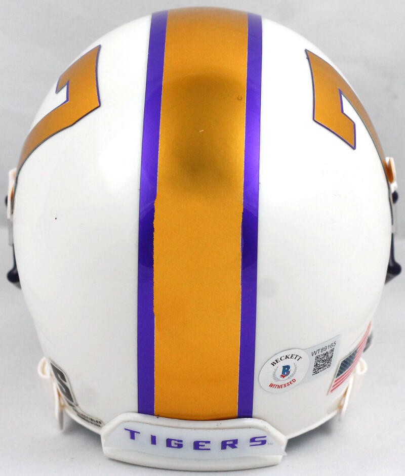 Odell Beckham Jr. Signed LSU Tigers White Mini Helmet - Beckett