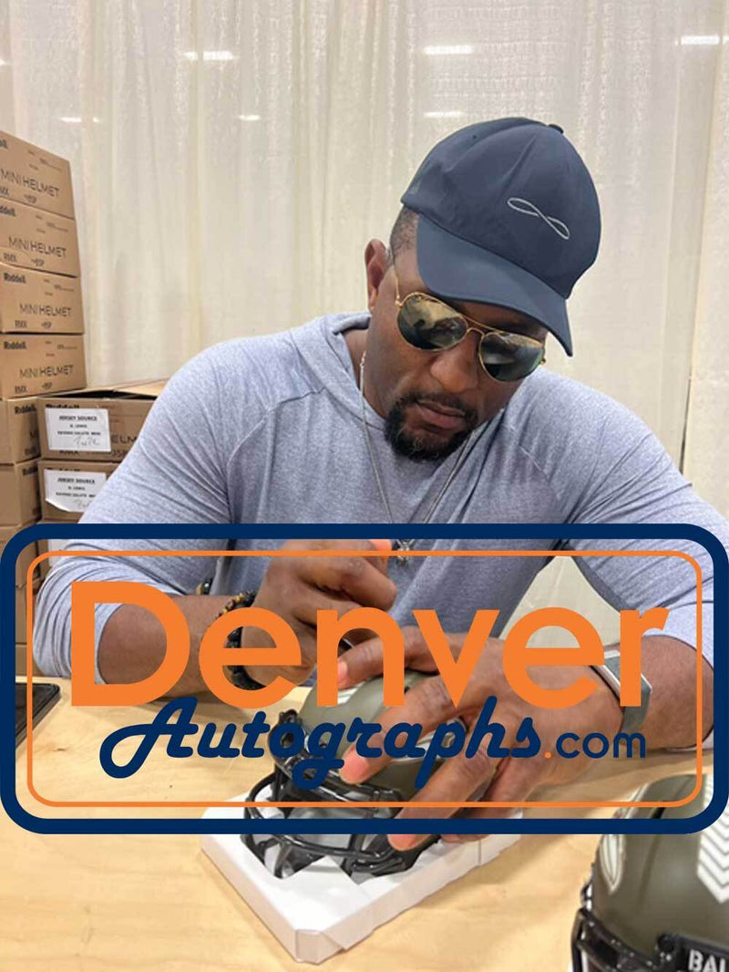 Ray Lewis Signed Baltimore Ravens Salute to Service Mini Helmet (BAS)