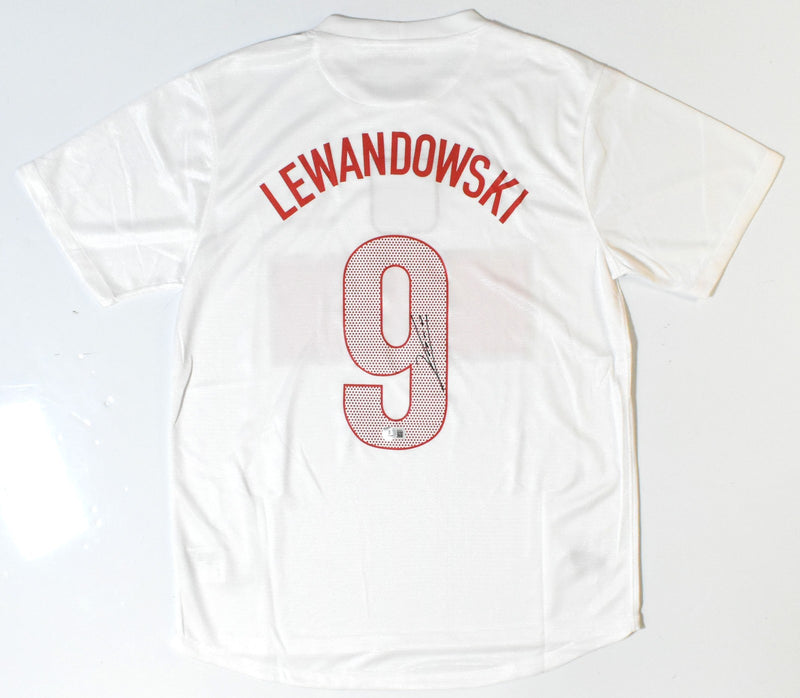 Robert Lewandowski Autographed Poland National Team Home Jersey