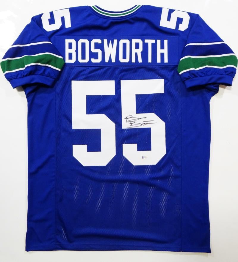 Brian Bosworth Autographed Blue Custom Jersey
