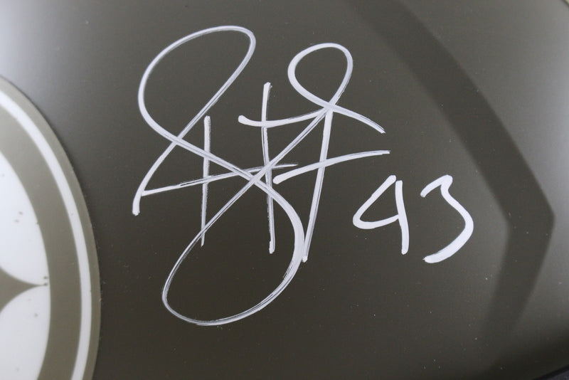 Troy Polamalu Signed Pittsburgh Steelers 2022 Salute to Service FS Helmet